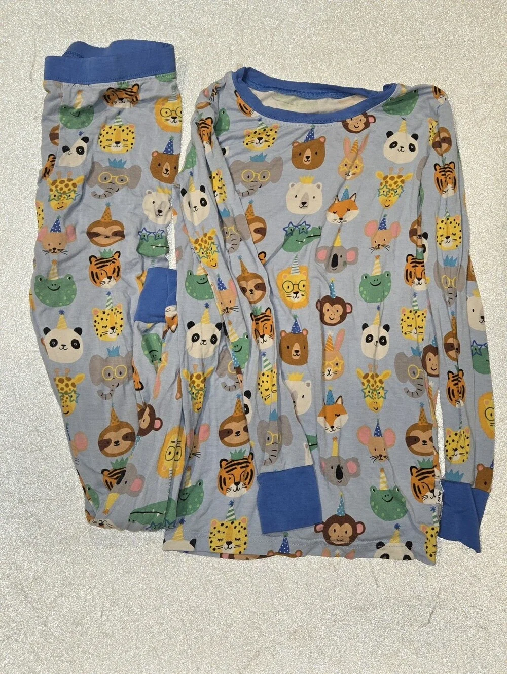 Preowned Good Boys Little Sleepies Birthday Pajamas Set Size-9/10